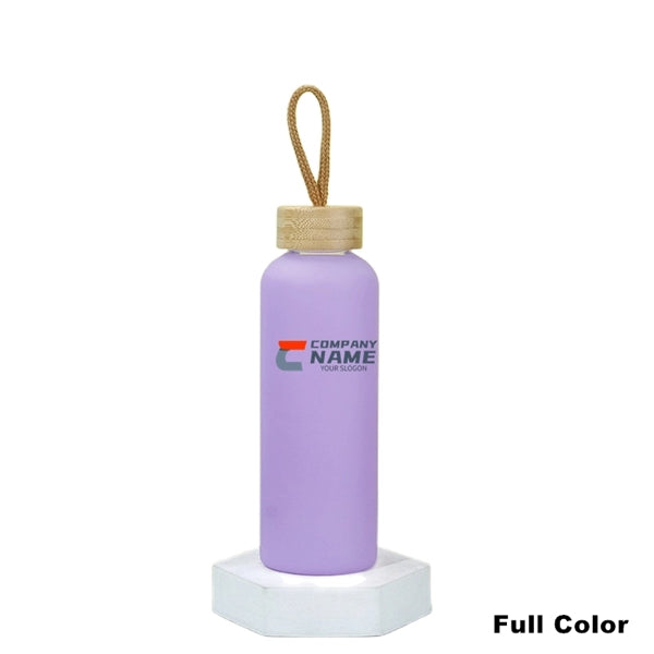 20 oz Sublimation Glass Water Bottles with Bamboo Lid