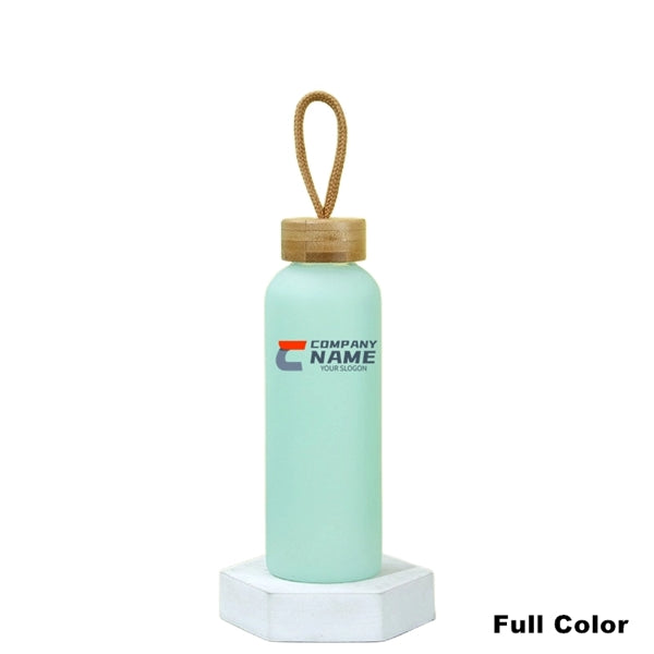20 oz Sublimation Glass Water Bottles with Bamboo Lid