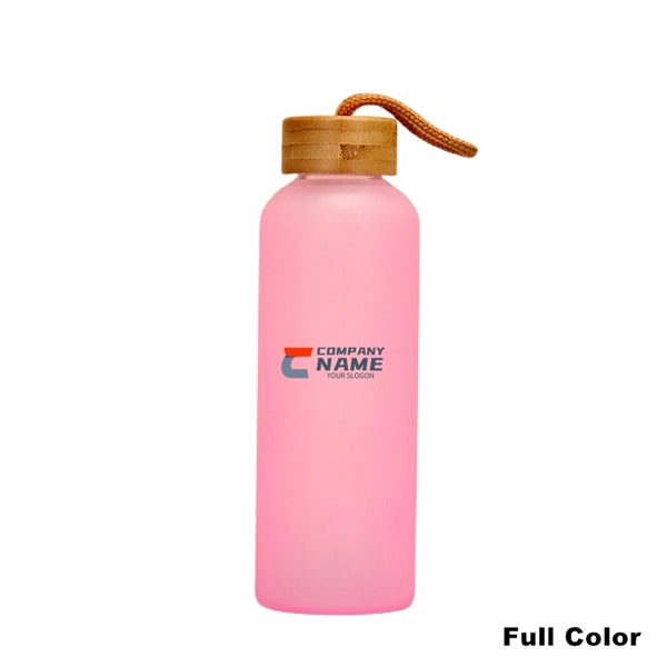 20 oz Sublimation Glass Water Bottles with Bamboo Lid