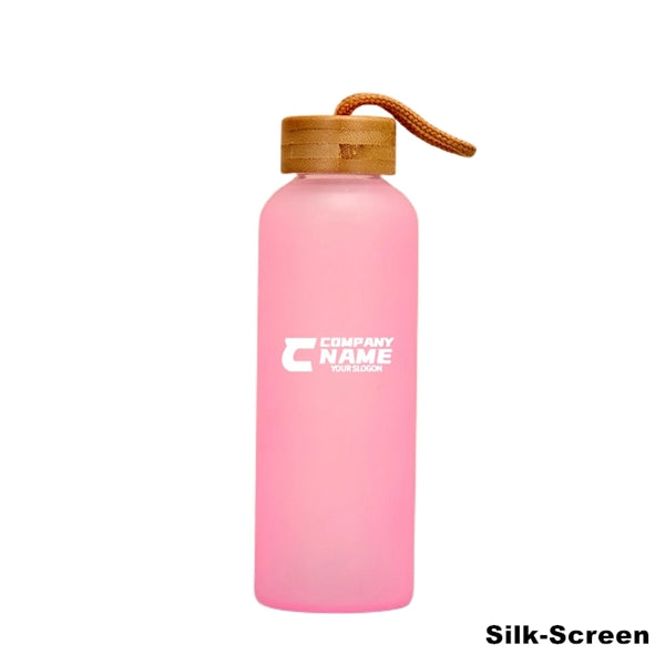 20 oz Sublimation Glass Water Bottles with Bamboo Lid