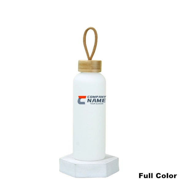 20 oz Sublimation Glass Water Bottles with Bamboo Lid