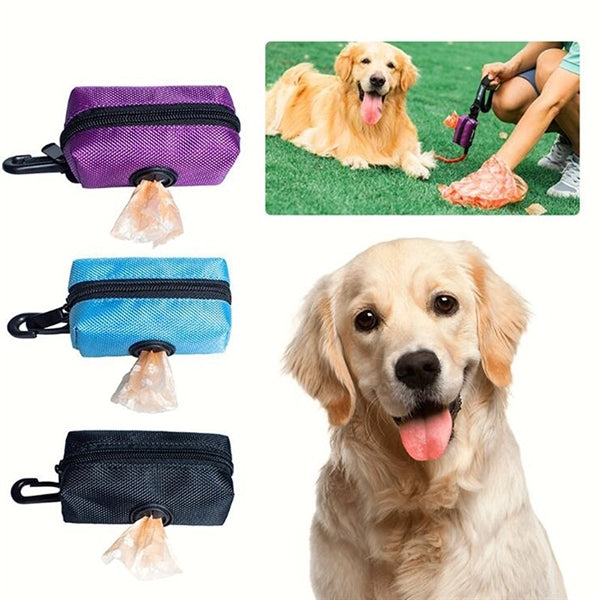 Portable Dog Poop Bag Holder with Hook for Leash