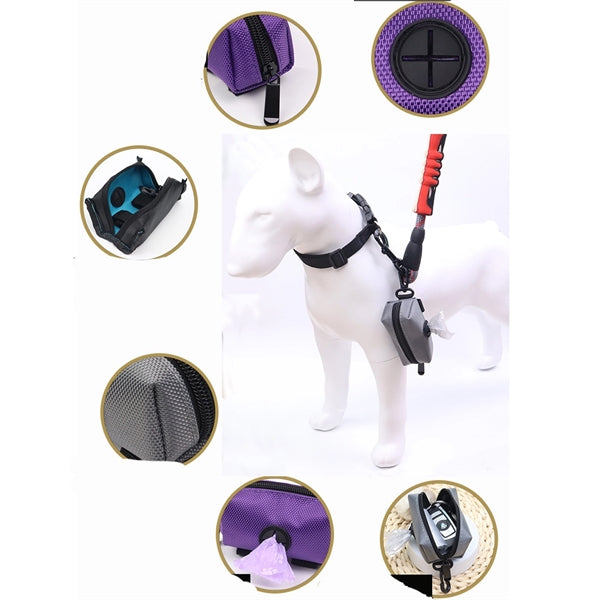 Portable Dog Poop Bag Holder with Hook for Leash