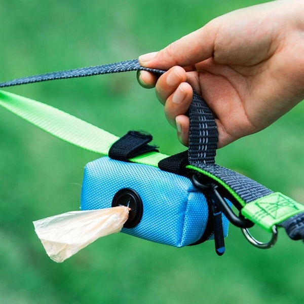 Portable Dog Poop Bag Holder with Hook for Leash