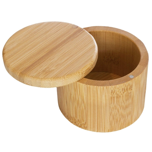 Bamboo Storage Box With Magnetic Swivel Lid