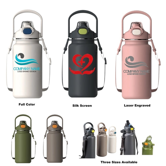 34/44/54 oz Stainless Steel Vacuum Water Bottle With Handle