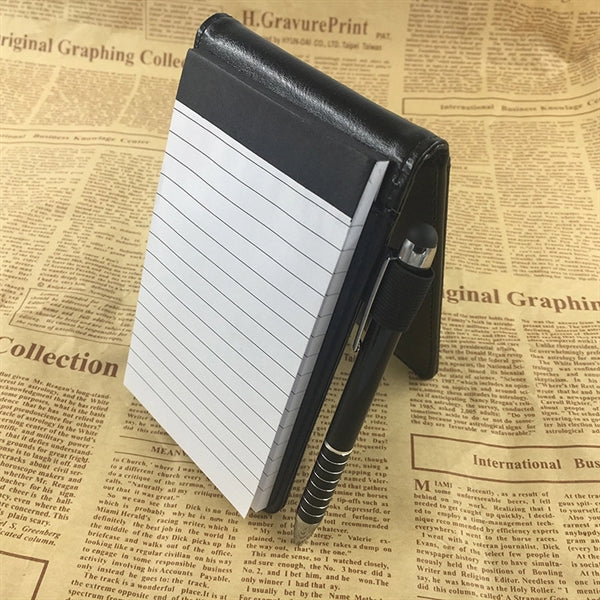 Mini Pocket PU Notebook with Metal Pen