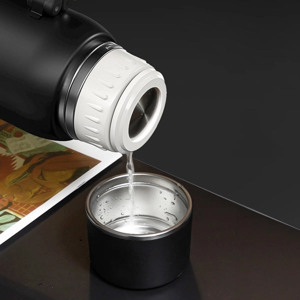 Large Stainless Steel Water Bottle with Foldable Handle