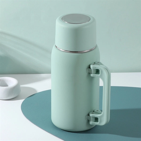 Large Stainless Steel Water Bottle with Foldable Handle