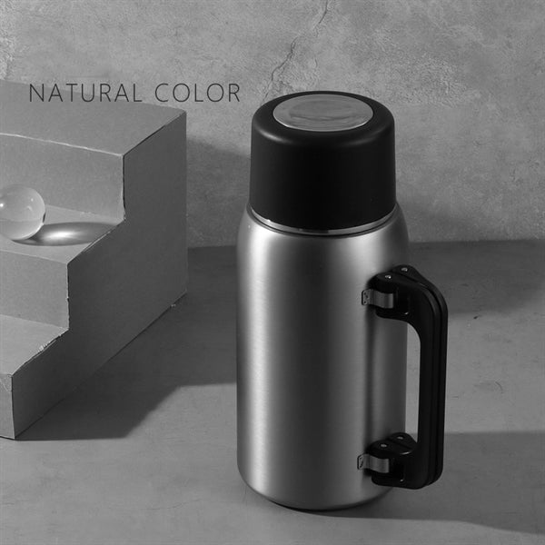 Large Stainless Steel Water Bottle with Foldable Handle
