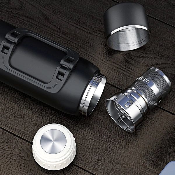 Large Stainless Steel Water Bottle with Foldable Handle