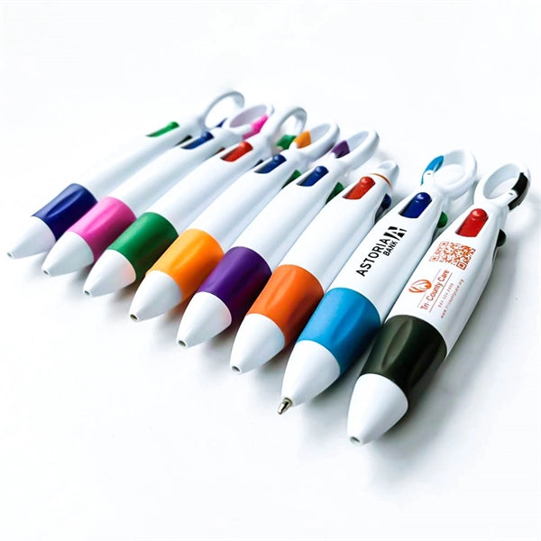 4 Color in One Buckle Carabiner Ballpoint Pen