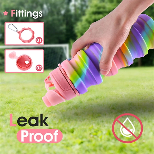 Rainbow Collapsible Sports Water Bottles