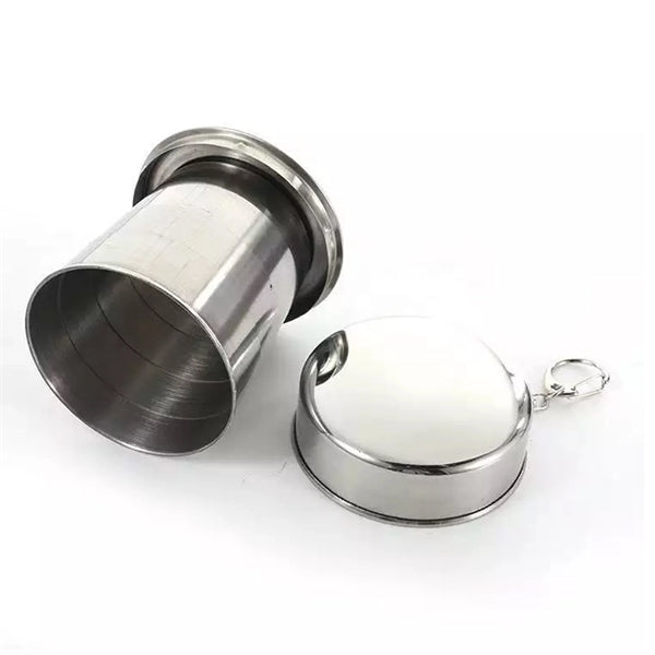 Stainless Steel Folding Cup Keychain - 8.5 Oz