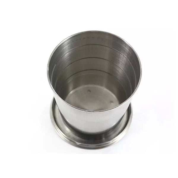 Stainless Steel Folding Cup Keychain - 8.5 Oz