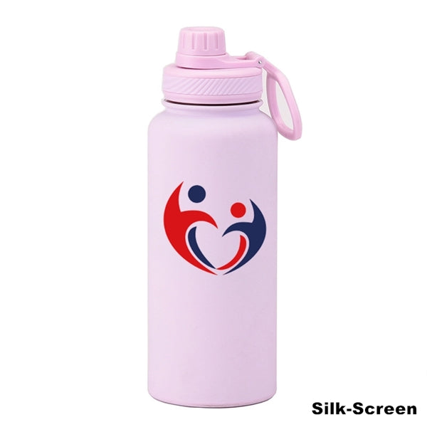 22/34 oz Insulated Stainless Steel Spout Lid Water Bottle