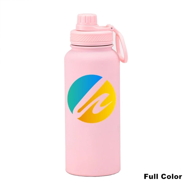 22/34 oz Insulated Stainless Steel Spout Lid Water Bottle