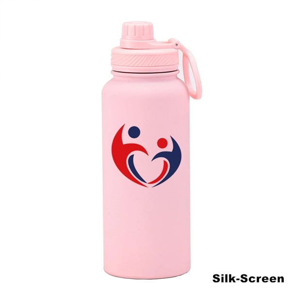22/34 oz Insulated Stainless Steel Spout Lid Water Bottle