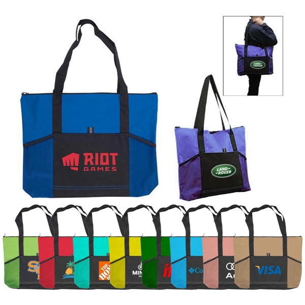600D Polyester Jumbo Zippered Tradeshow Tote Ba
