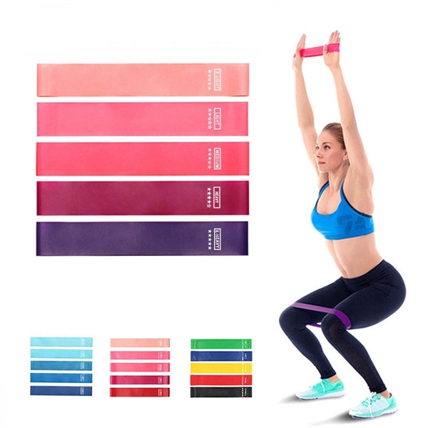 Fitness Yoga Exercise Resistance Loop Band 5 Pieces Set