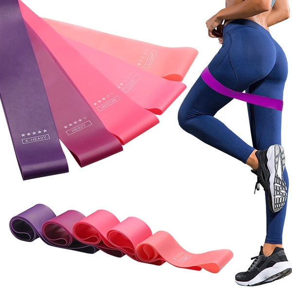 Fitness Yoga Exercise Resistance Loop Band 5 Pieces Set