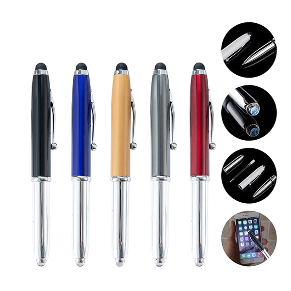 3-in-1 Multi-Tasker Stylus Pen with LED Light