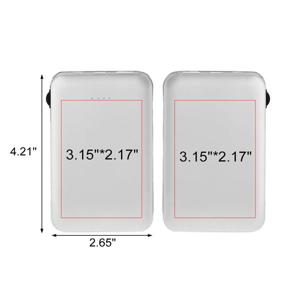Drum 5000mAh Power Bank with Built-in Cable