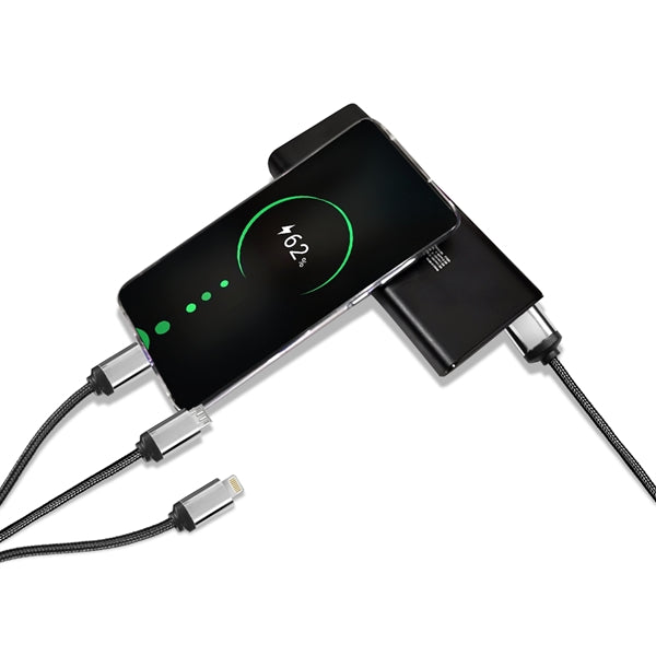 Modesto Back-lit 3-in-1 Charging Cable