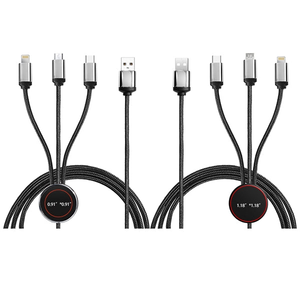 Modesto Back-lit 3-in-1 Charging Cable