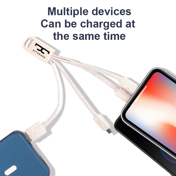 Eco Friendly Wheat Straw 4 In 1 Charging Cable With Type C