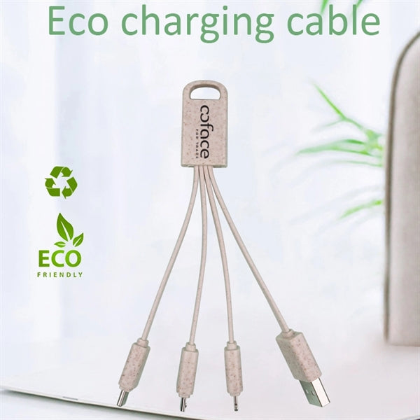 Eco Friendly Wheat Straw 4 In 1 Charging Cable With Type C