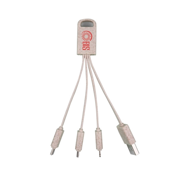 Eco Friendly Wheat Straw 4 In 1 Charging Cable With Type C