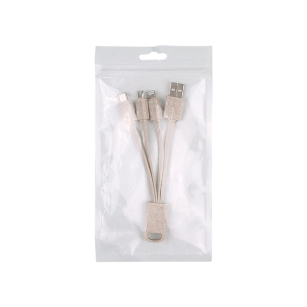 Eco Friendly Wheat Straw 4 In 1 Charging Cable With Type C