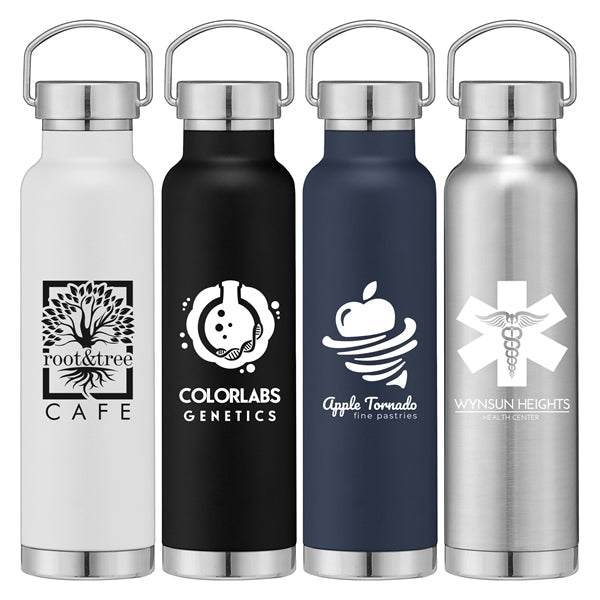 22 oz. Double Wall Stainless Steel Bottle w/Lid - Silkscreen