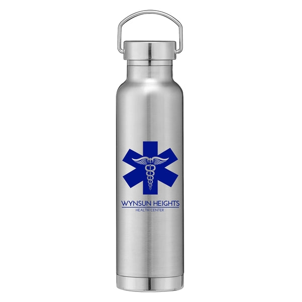 22 oz. Double Wall Stainless Steel Bottle w/Lid - Silkscreen
