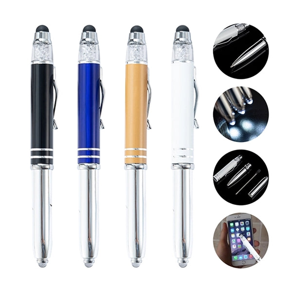 3-in-1 Custom Printed Stylus Pen with LED Light