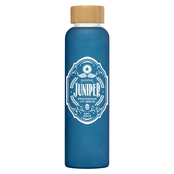 20 oz. Frosted Borosilicate Glass Bottle with Bamboo Lid