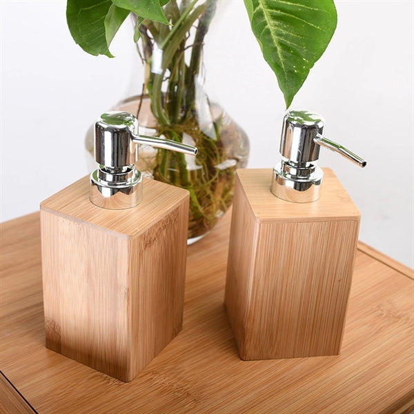 7Oz Refillable Bamboo Lotion Bottle Shampoo Soap Dispenser