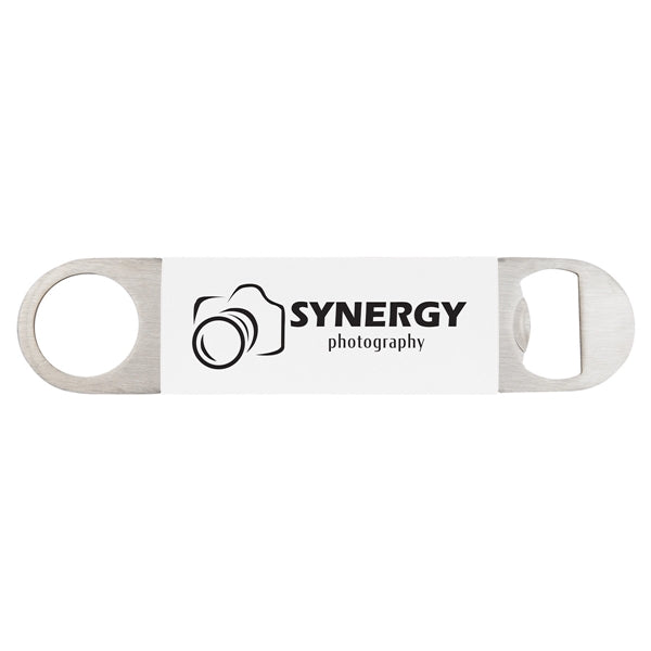 White Silicone & Stainless Steel Bottle Opener