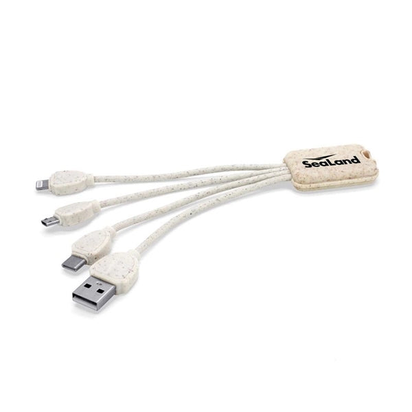 Eco Friendly Wheat Straw 4 In 1 Charging Cable With Type C