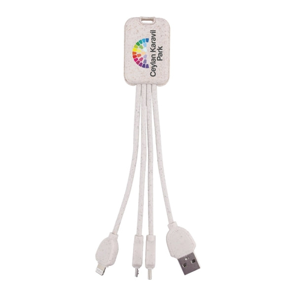 Eco Friendly Wheat Straw 4 In 1 Charging Cable With Type C