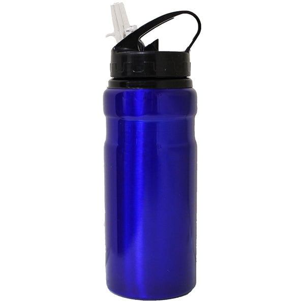 22 Oz. Aluminum sports water bottle with straw spout