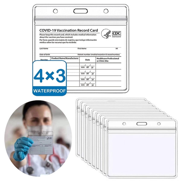4 X 3 Inches Clear Waterproof Soft ID Card Badge Holder
