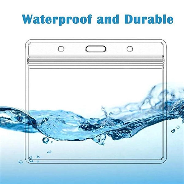 4 X 3 Inches Clear Waterproof Soft ID Card Badge Holder