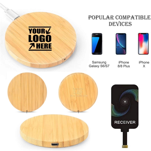 Bamboo 5W Wireless Charger With Dual Usb Ports
