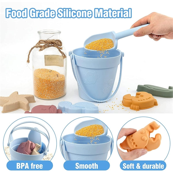 8Pcs Silicone Beach Toys Set For Kids