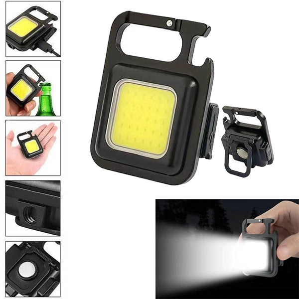 Multi Function LED COB Mini Rechargeable Flashlight Keychain