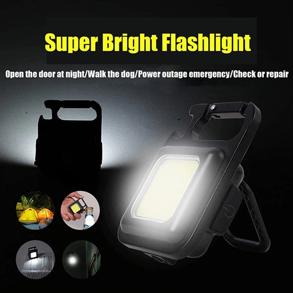 Multi Function LED COB Mini Rechargeable Flashlight Keychain