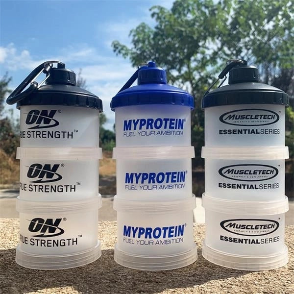 3 Layers Fitness Protein Powder Supplement Storage Container