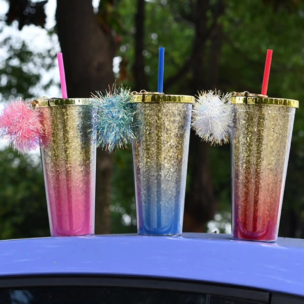 Double Walled Gradient Glitter 24oz Tumbler